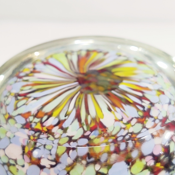 Vintage Large Murano Art Glass Millefiori Multicolored Paperweight - Picture 9 of 9